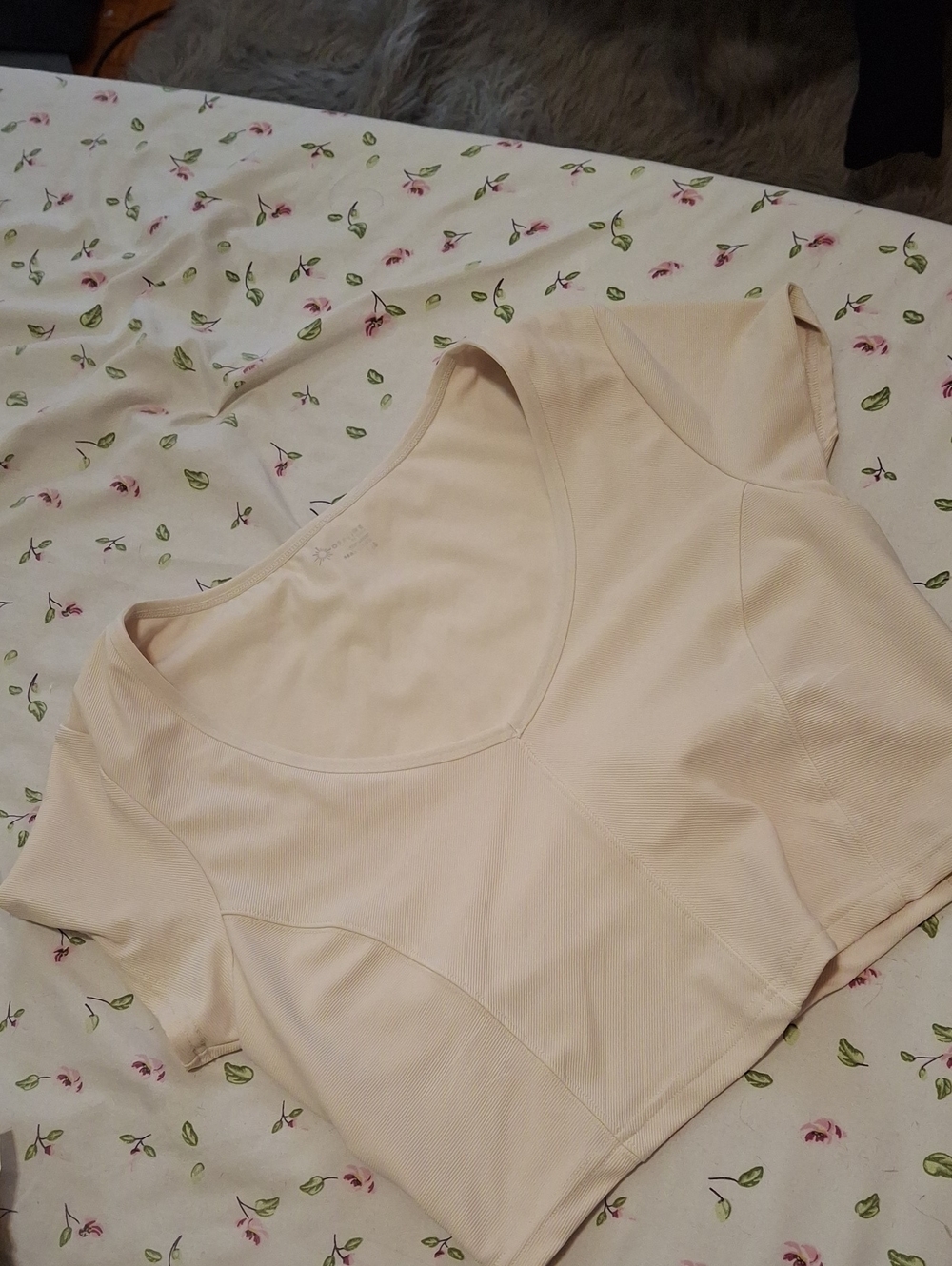 Cream Scoop Neck Crop Top Offline By Aerie